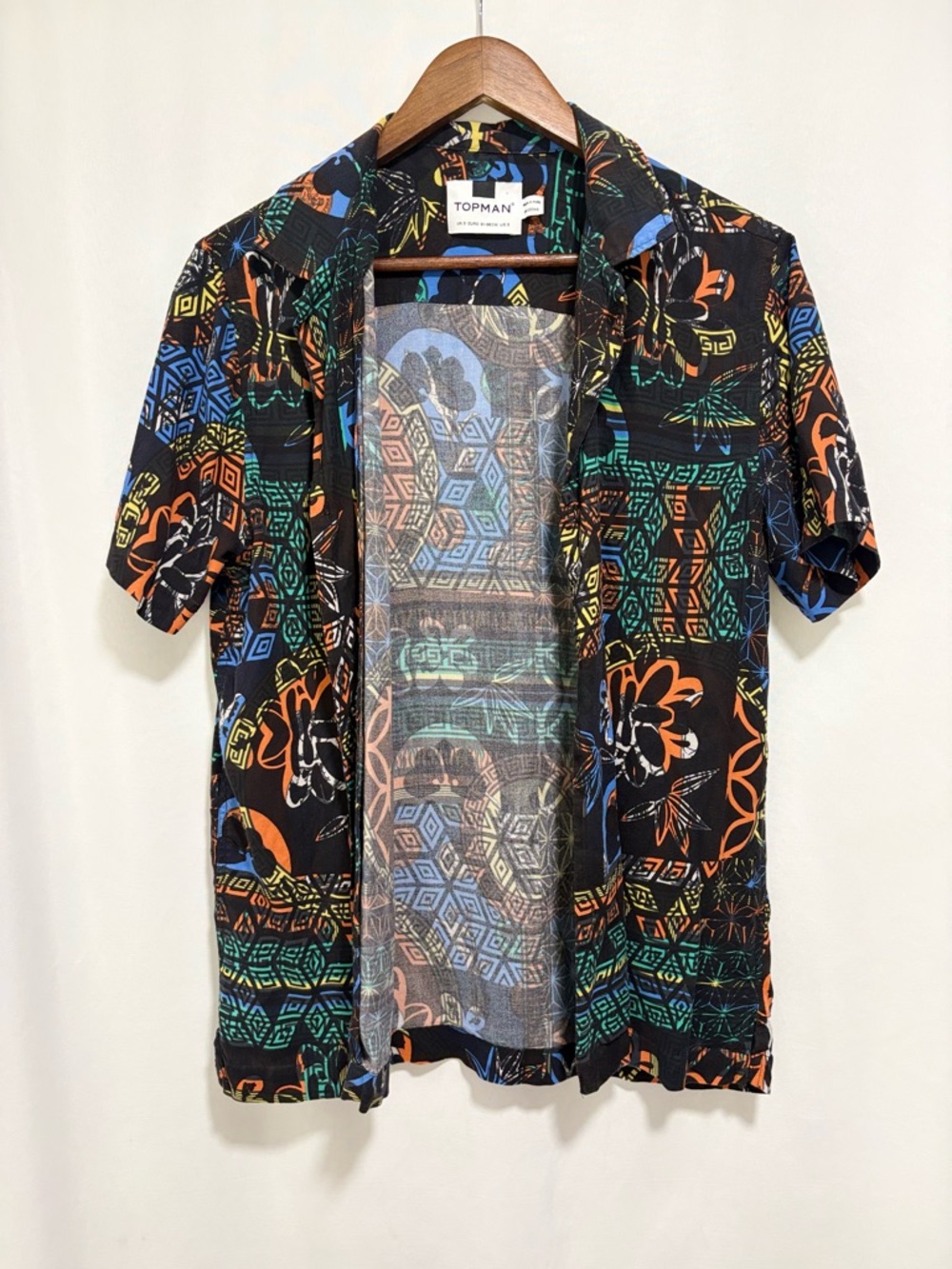 Topman Men’s Tropical Tribal Print Camp Shirt Size Small - Picture 4 of 7